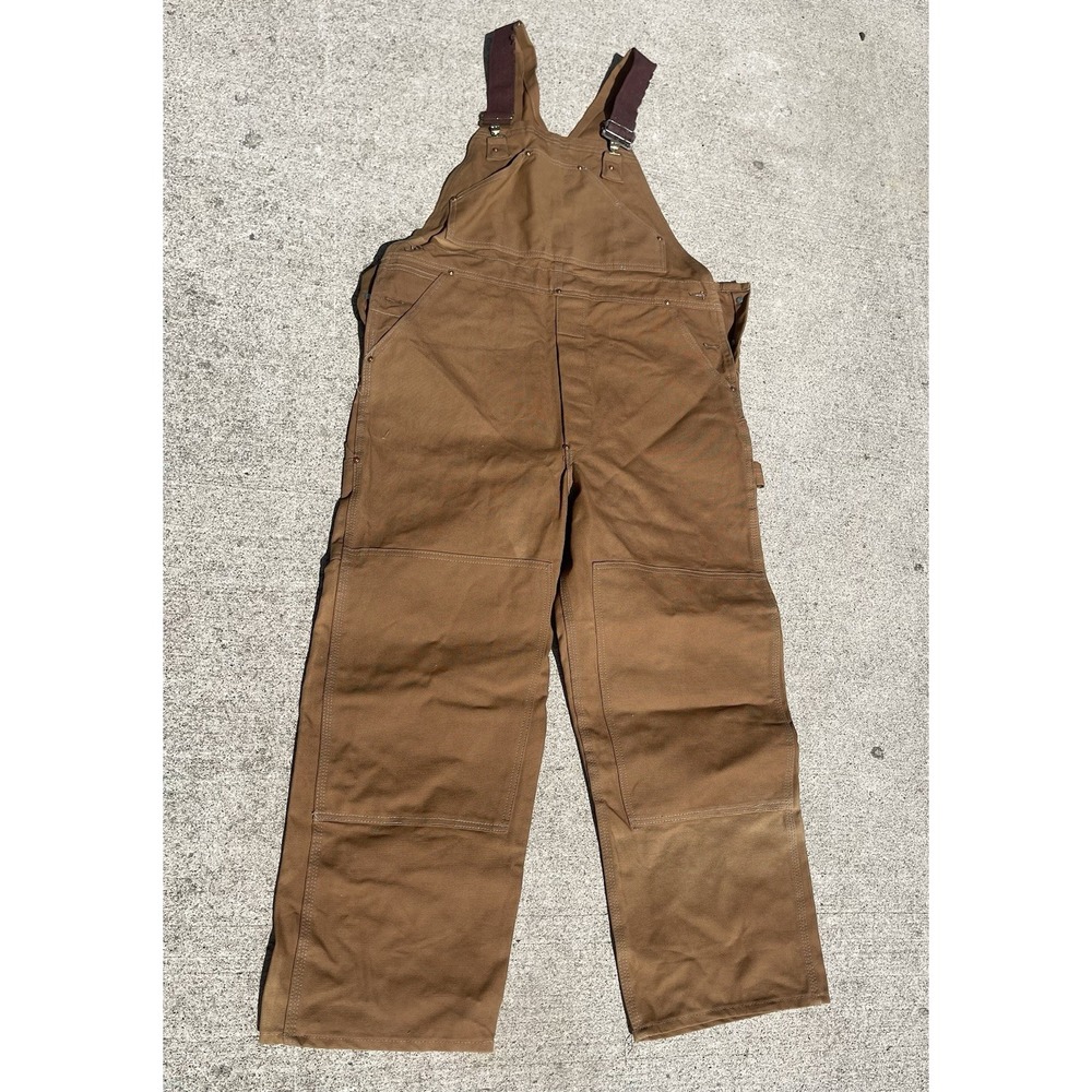 Carhartt Bib Overalls Mens 40x26 R33 Zip Ankle Double Knee Workwear Canvas